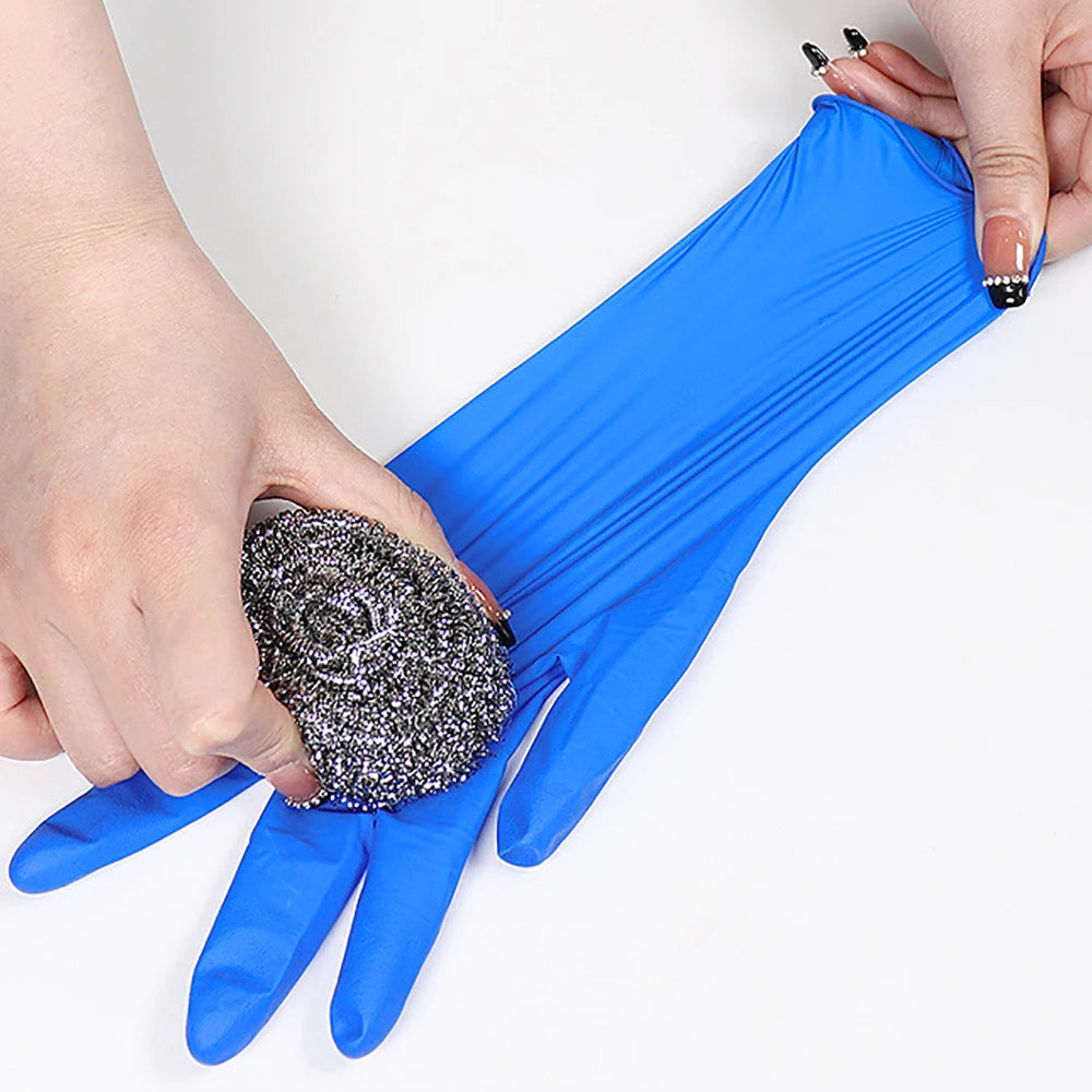 100Pcs Disposable Nitrile Latex Gloves Food Contact Rubber Gloves Household Cleaning Glove Waterproof Dishwashing Kitchen Supply