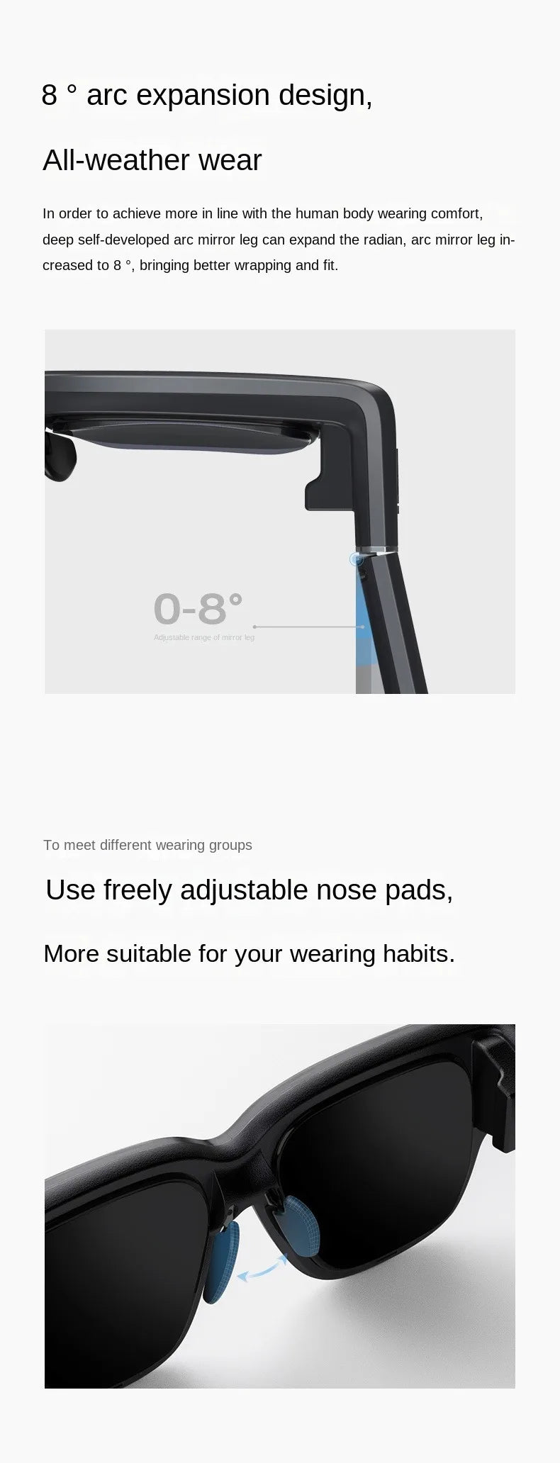 Brand New 2024-2025 INMO Air Smart AR Glasses Real-time Translation and Text Prompt 3D With Camera For Movie Watching Full-color True Wireless