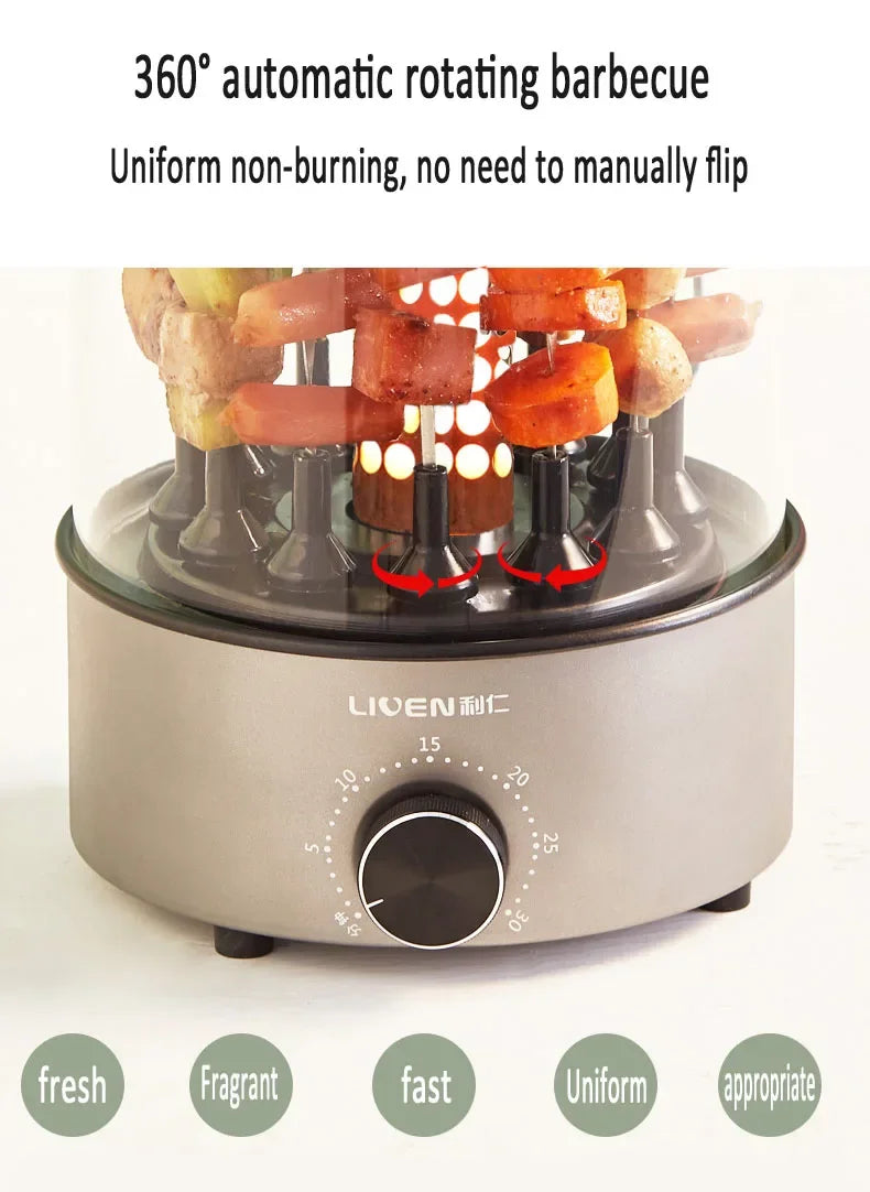220V Electric Barbecue Machine Multifunctional Indoor Rotating Automatic Skewer Machine Indoor Lamb Skewer Pot Barbecue Machine