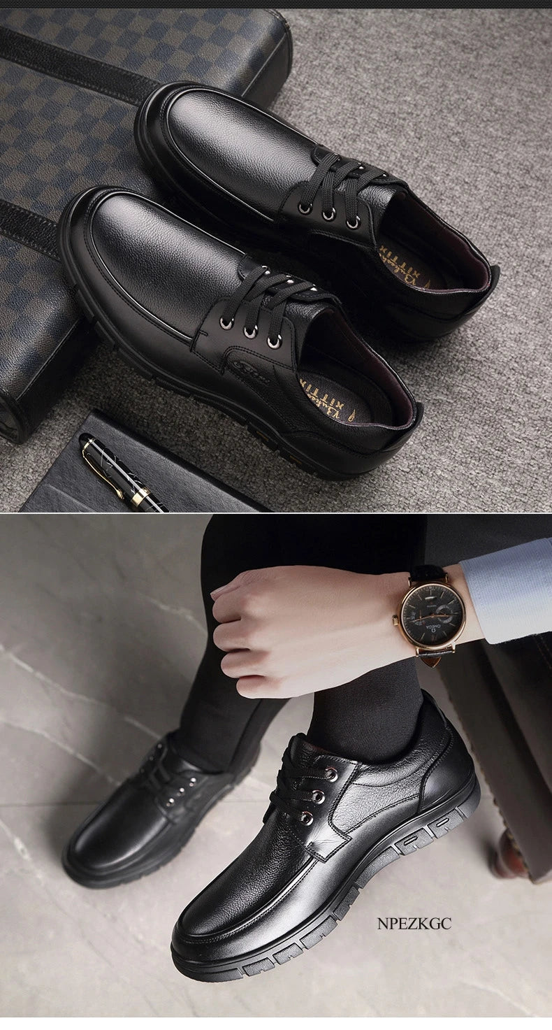 Handmade Men Shoes Genuine Leather Casual Shoes For Men Flat Platform Walking Shoes Outdoor Footwear Loafers Breathable Sneakers