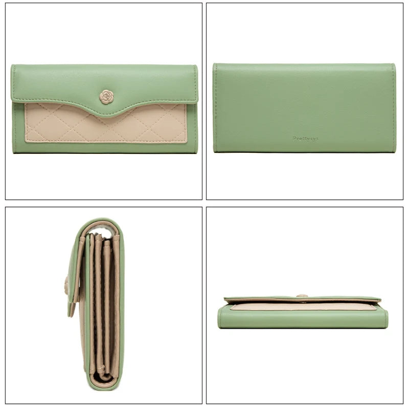 2024 Fashion Brand Long Panelled PU Leather Money Unique Purse Hasp Card Holders Purse High Capacity Female Fashion  Wallets for Women