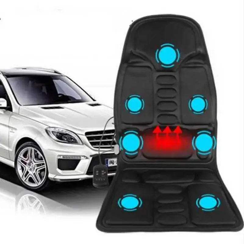 Car Home Office Massage Full-Body Back Neck Waist Therapy Heat 7 Motors Vibrate Heated Massage Electric Vibrator Cushion Seat