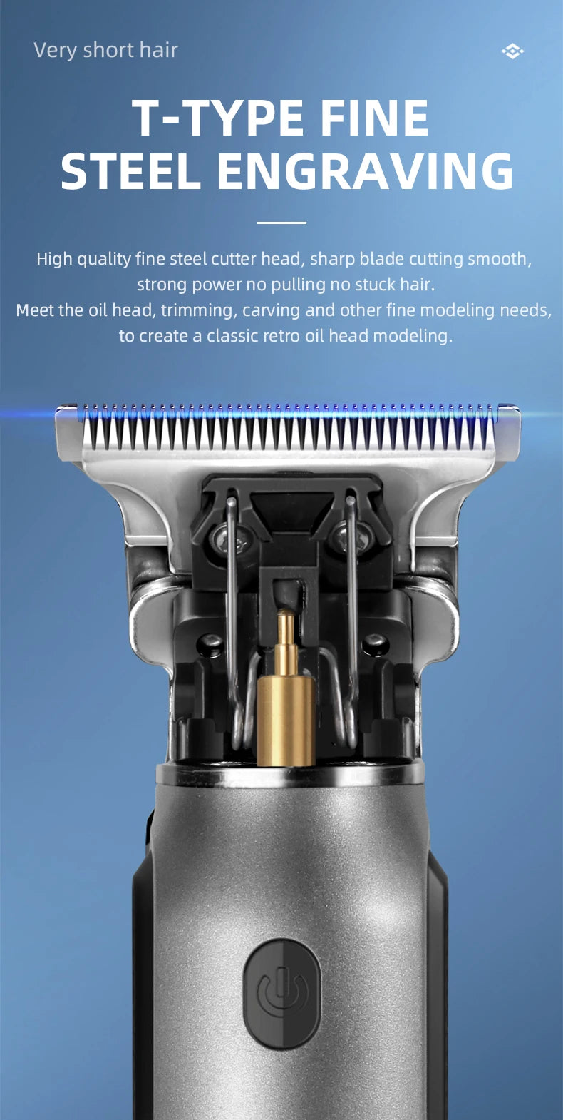 Kemei Mini Clippers Men's Beard Trimmer Zero Gapped T-Blade Hair Cutting Machine Cordless Professional clippers KM-1757