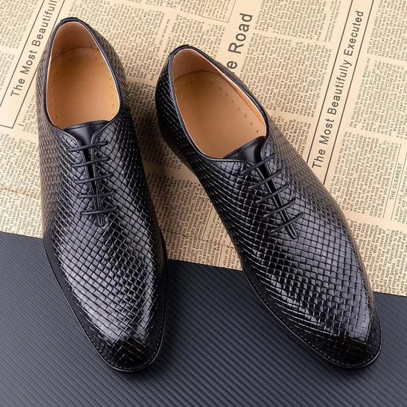 New 2024 Luxury Shoes for Men 2023 Oxford Genuine Leather Shoes New Model Formal Lace Up Dress Wedding Office Business Shoes for Men