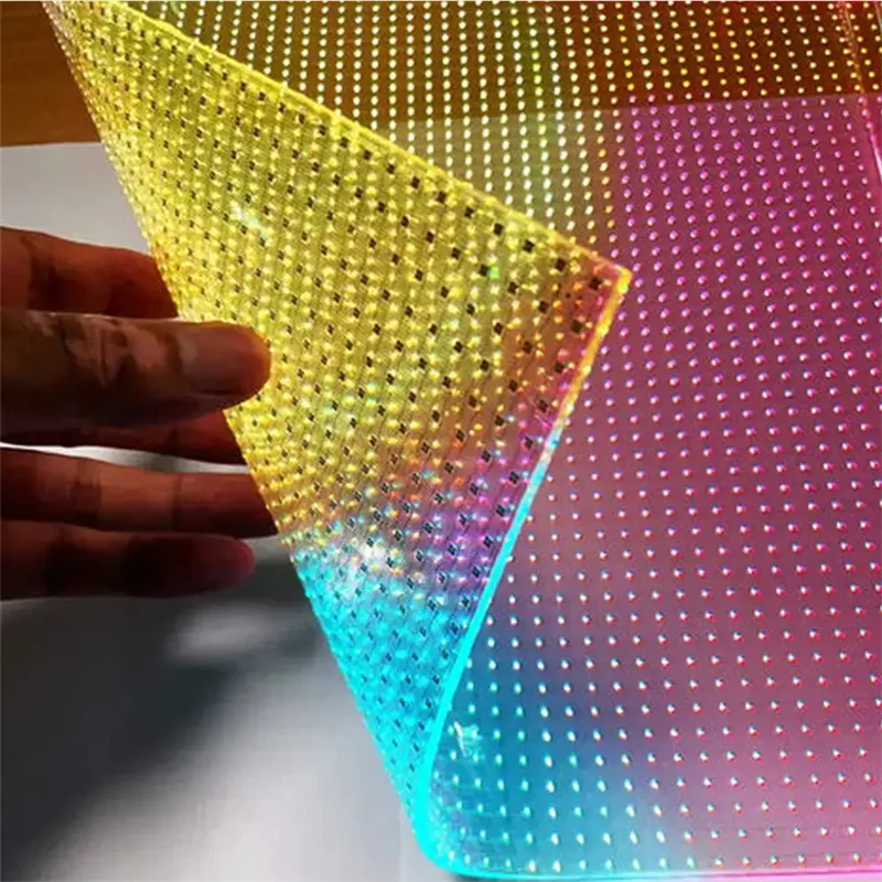 Our New collection 2025 Indoor/Outdoor hot sale flexible led window P6 film sheets led film water stickiness flexible tv Transparency up to 90% crystal