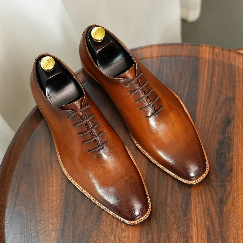 Brand New 2024-2025 Italian Men's Formal Shoes Luxury Genuine Leather Handmade Quality Comfortable Elegant Black Wedding Social Oxfords Shoes Man