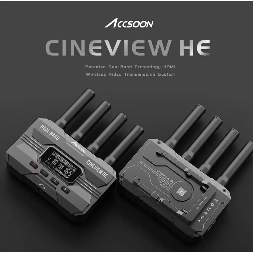 ACCSOON CineView HE Wireless Video Transmission System Transmitter Receiver HDMI 1080p 1200ft to 4 Devices for Live Streaming