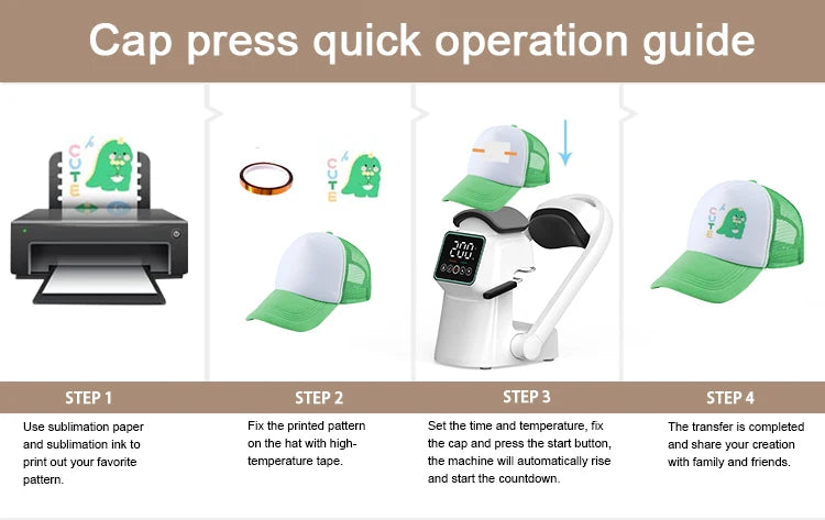 cap heat press machine for hat F138