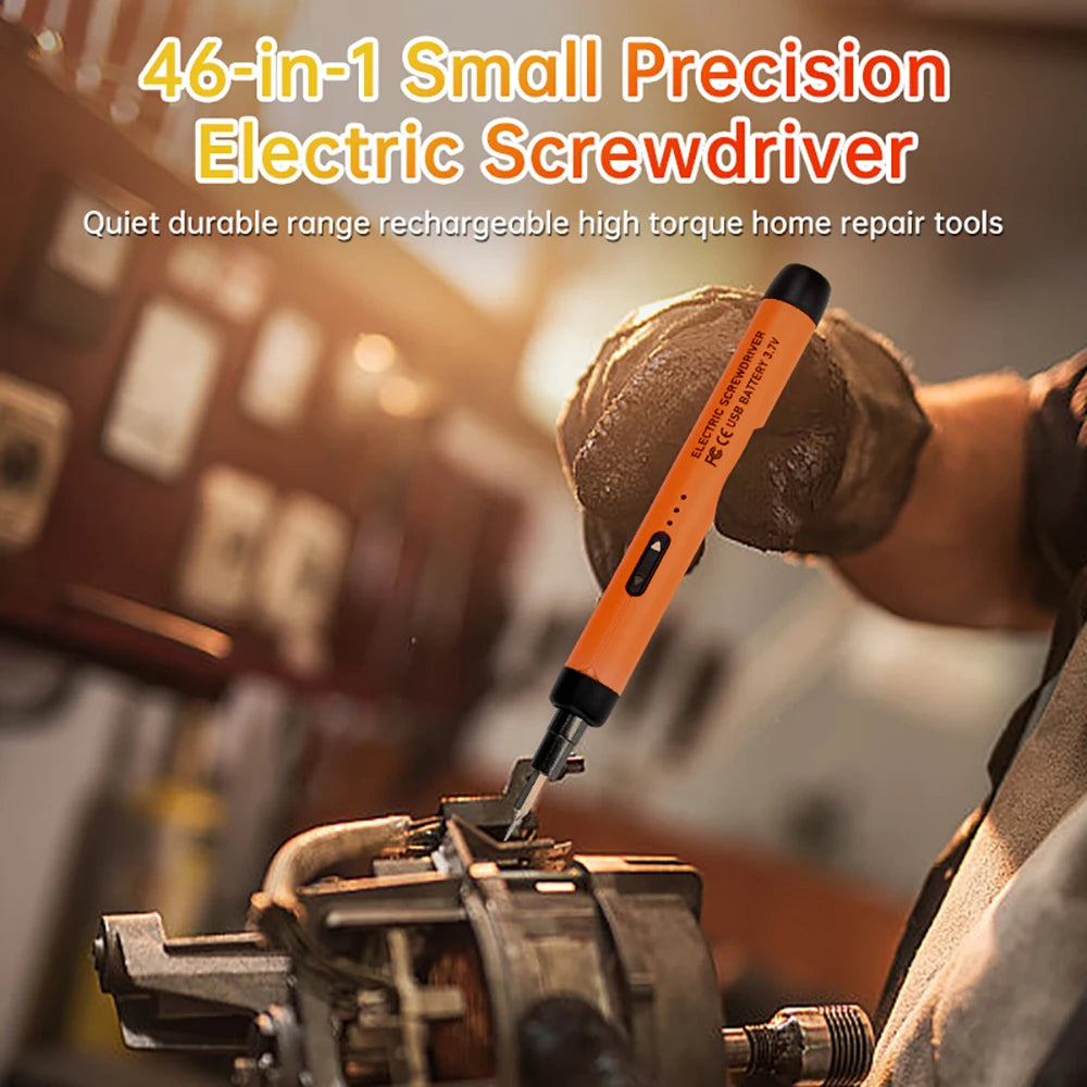 Electric Screwdriver Set DC3.7-4.2V 46 In One Small Precision Electric Screwdriver Rechargeable Wireless Mini Small Bits