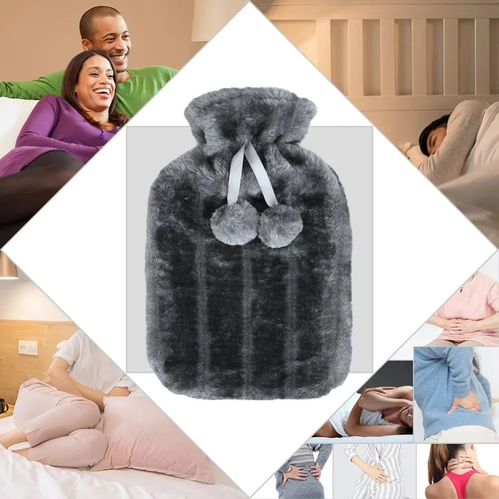 Removable Hot Water Bottle Cover Explosion Proof Leak-proof Plush Covering Portable and Reusable Cold-proof Hand Feet Warmer