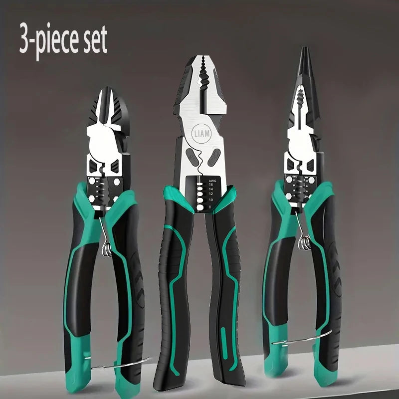 Multifunctional Heavy Duty Alloy Wire Cutters Diagonal Needle Nose Pliers Hardware Tools Universal Electrician Wire Pliers Set