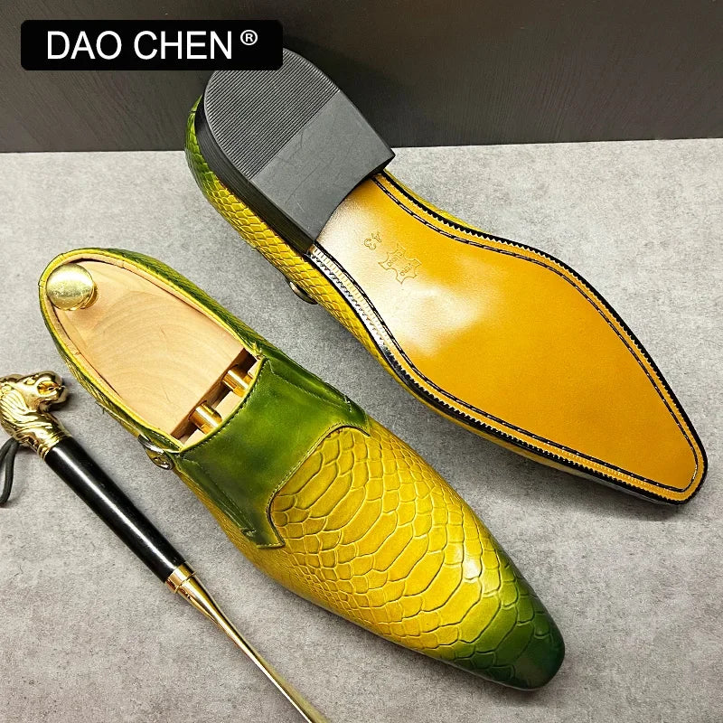 NEW 2024 ITALIAN MEN LOAFERS SHOES BLACK MIXED COLORS SLIP ON REAL LEATHER MEMS DRESS SHOES WEDDING OFFICE BANQUET CASUAL SHOES