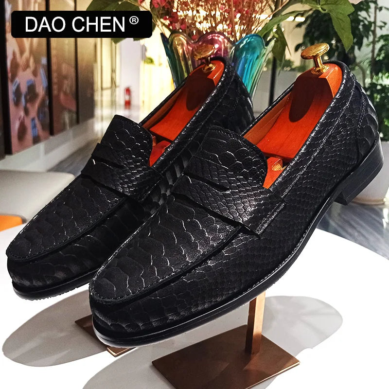 LUXURY MEN LOAFERS SHOES BLACK SLIP ON CASUAL DRESS MAN SHOE WEDDING OFFICE BANQUET SUEDE LEATHER LOAFERS SHOES FOR MEN