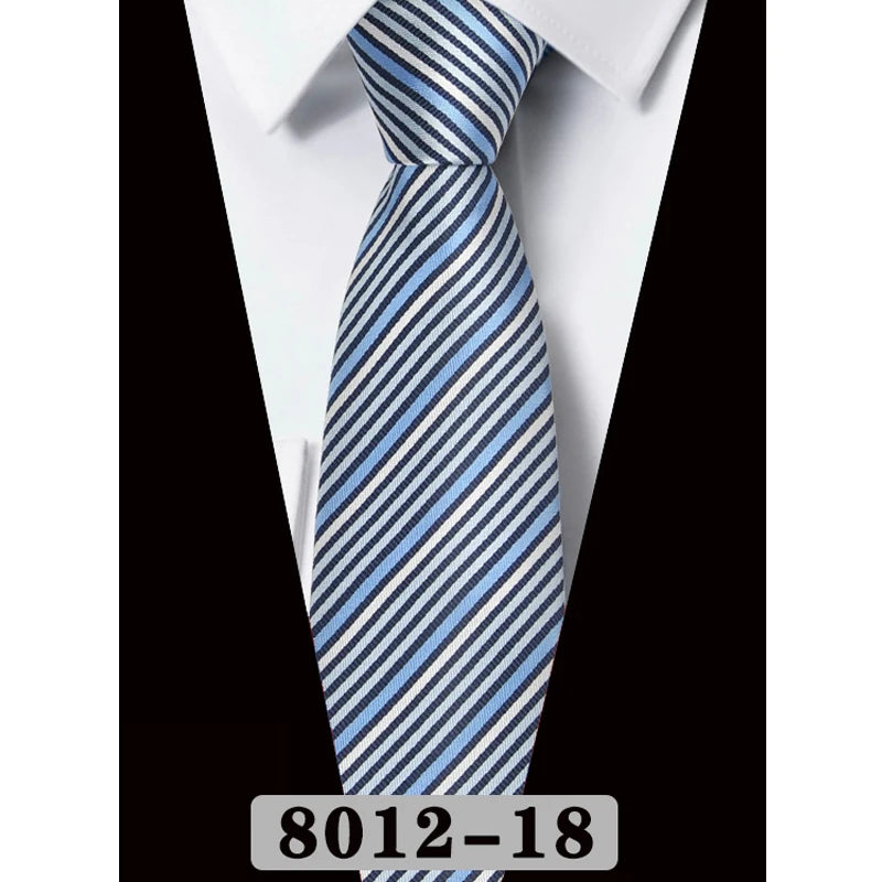 Men's Tie Fashion 8cm Classic Necktie Stripes Navy Blue Ties Business Wedding Mans Neckwear Gift Accessories