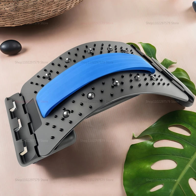 Lumbar Back Stretcher Multi-Level Adjustable Massager Waist Neck Fitness Lumbar Cervical Spine Cervical Spine Support Massager