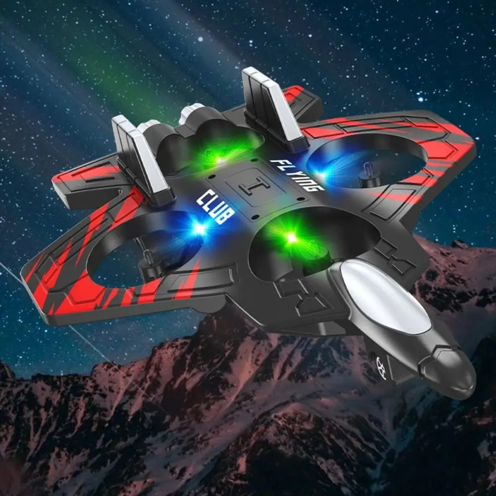 RC Plane 2.4G Remote Control Aircraft Gravity Sensing Helicopter Glider with Light EPP Foam Fighters for Boys Children