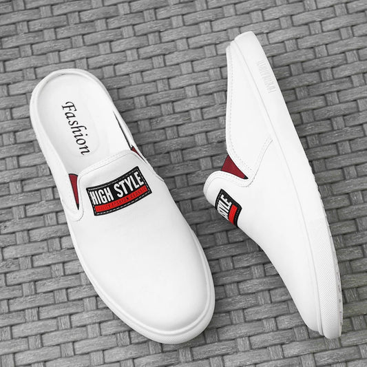 TINTINOS 2024 New Genuine Leather Mens Shoes Slippers Men Loafers Moccasins Classic White Non-slip Half Drag Casual Slides Summer Shoes Male