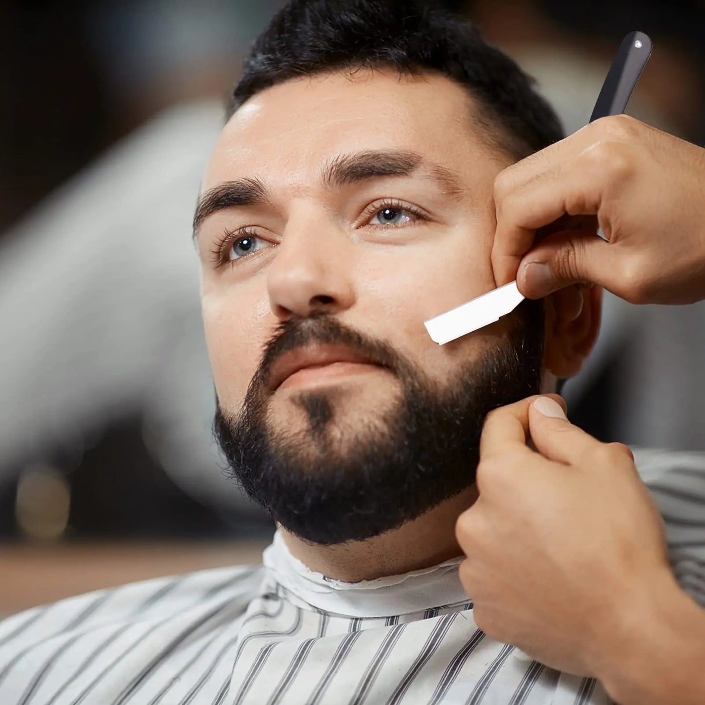 Hairdress Straight Edge Razor with 100pcs Single Straight Razor Professional Straight Blade Razor Men's Styling Tools