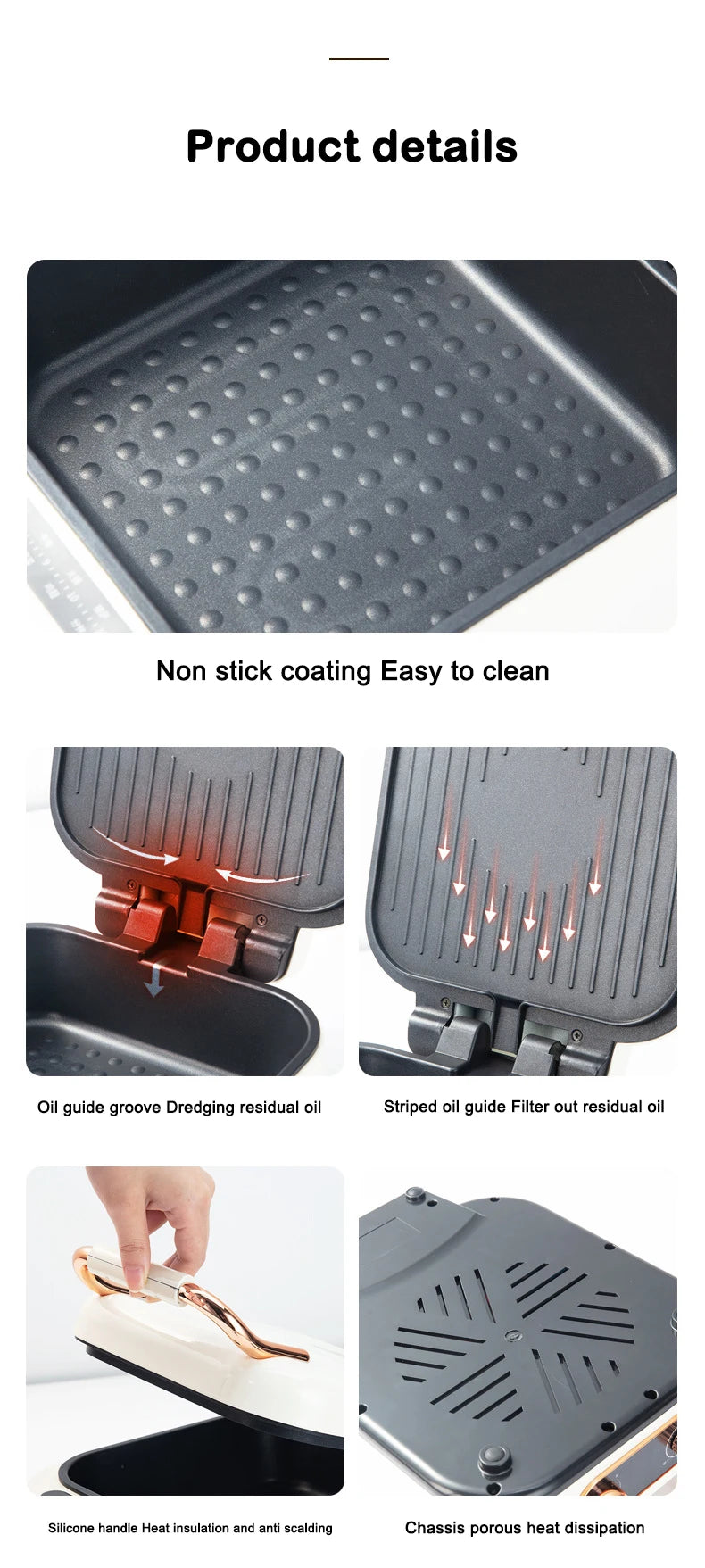 New 2024-2025 110V Multifunction Electric Baking Pan Deepen Cooker Double-side Heating Thick Pancake Machine Hot Pot Barbeque Steak Frying Pan