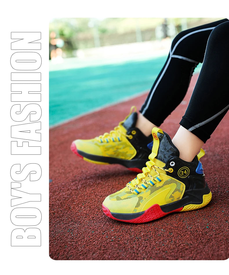 New Kids Basketball Shoes Boys Original Professional Men Field Breathable Gym Cushion Women Basketball Boots Tennis Sports Shoes