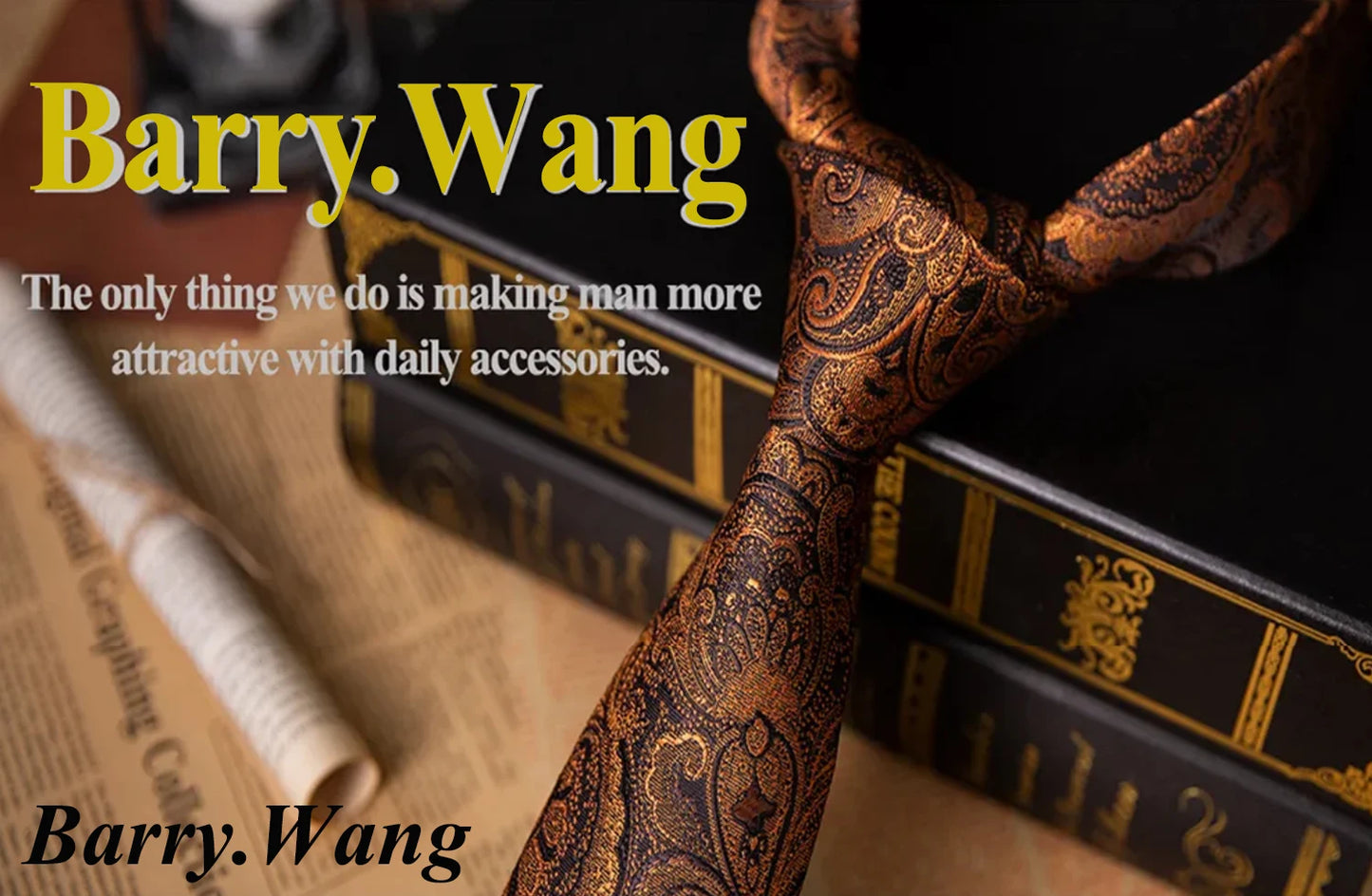 Barry.Wang Jacquard Animal Silk Men Tie Hankerchief Cufflinks Set Novelty Necktie for Male Gift Wedding Business Party 30 Styles