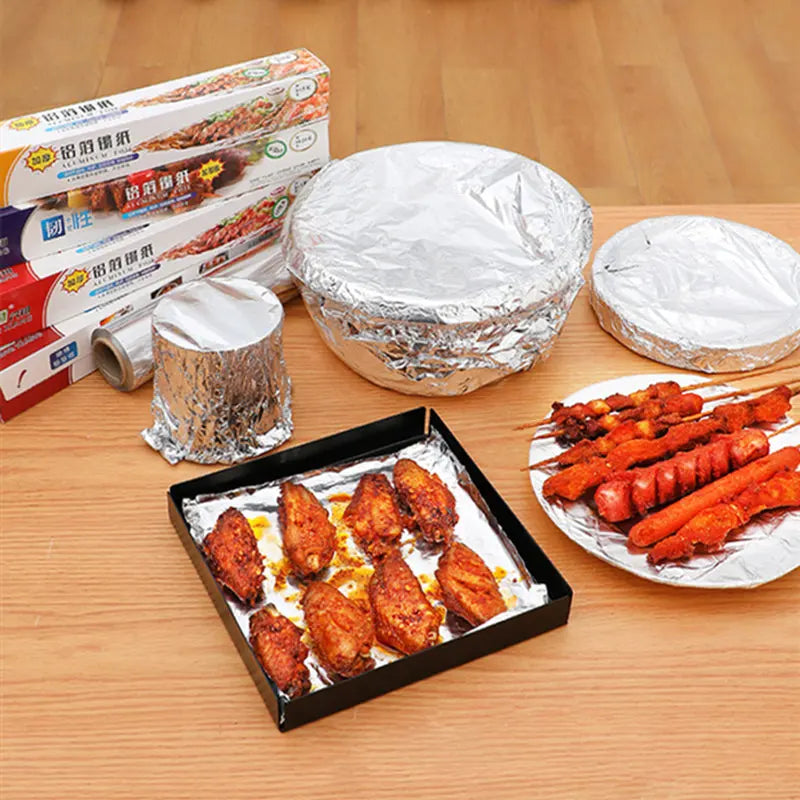 BBQ Aluminum Foil Oven Home Economical Packaging Air Fryer Tin Foil Barbecue Meat Baking Tray Paper Kitchen Baking Grease Paper