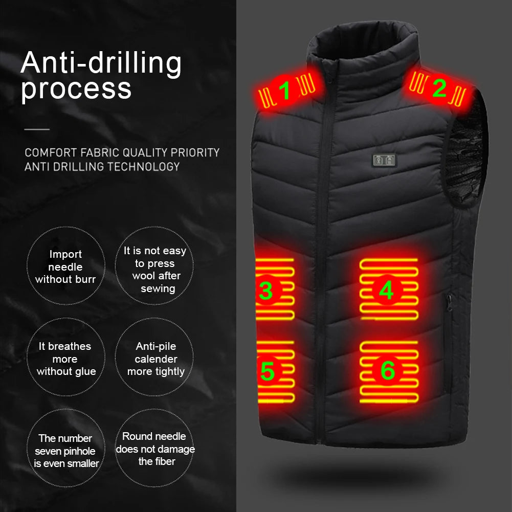 USB Heated Vest Winter Electric Heated Jackets Sportswear Heated Coat for Men and Women Outdoor Skiing Hiking Buy one and get a free Laptop Stand