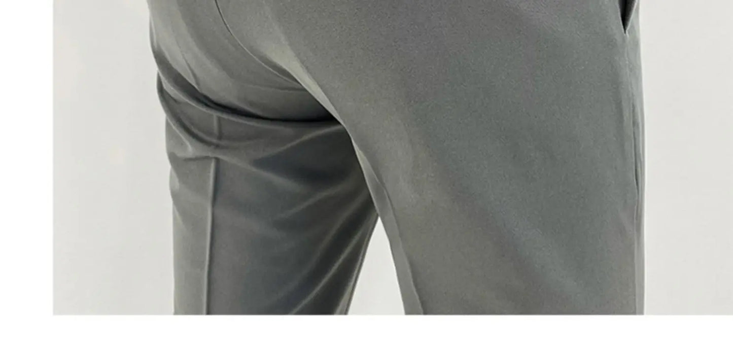 Men Suit Pants Formal Trousers Pantalone Hombre Stretch Slim Solid Color Casual Dress Full Length Pants Fashion New Men Clothing- FREE Laptop Stand is offer if you buy a pant