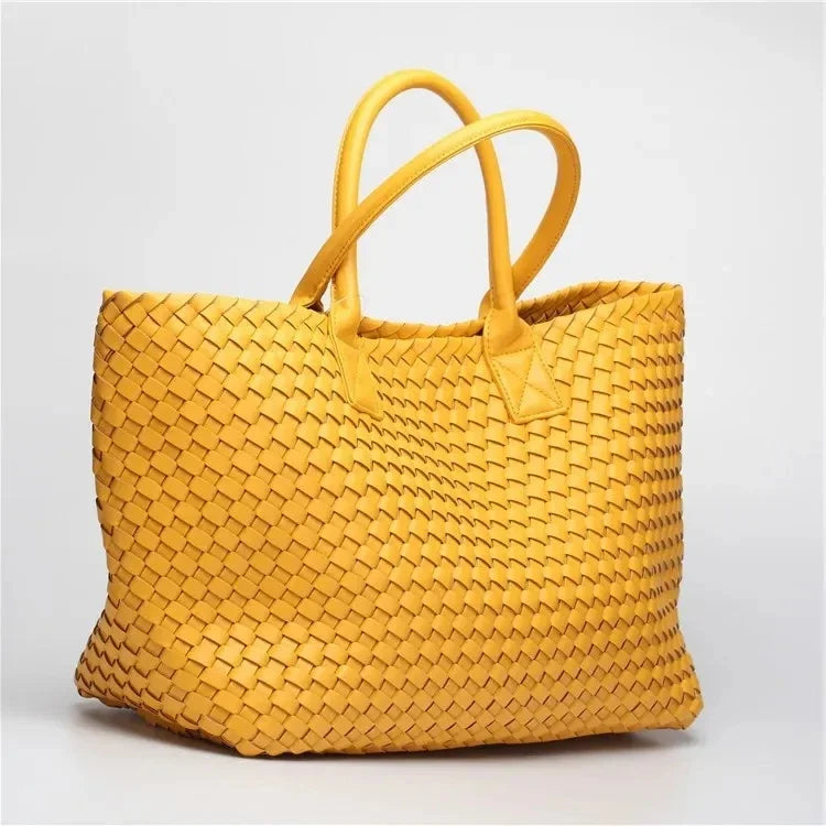 Luxury Woven Tote Women's Handbags Designer Large Shoulder Bags for Women 2025 Fashion PU Shopper Purses Composited Bags Clutch