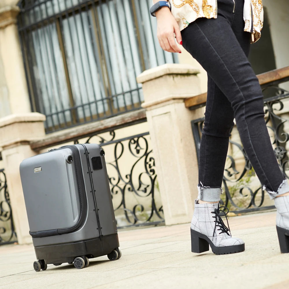 Airwheel Smart Following Suitcase SR5 20 Inch Smart Auto Follow Luggage Aluminum Carry On Smart Suitcase Travel Bags Trolley