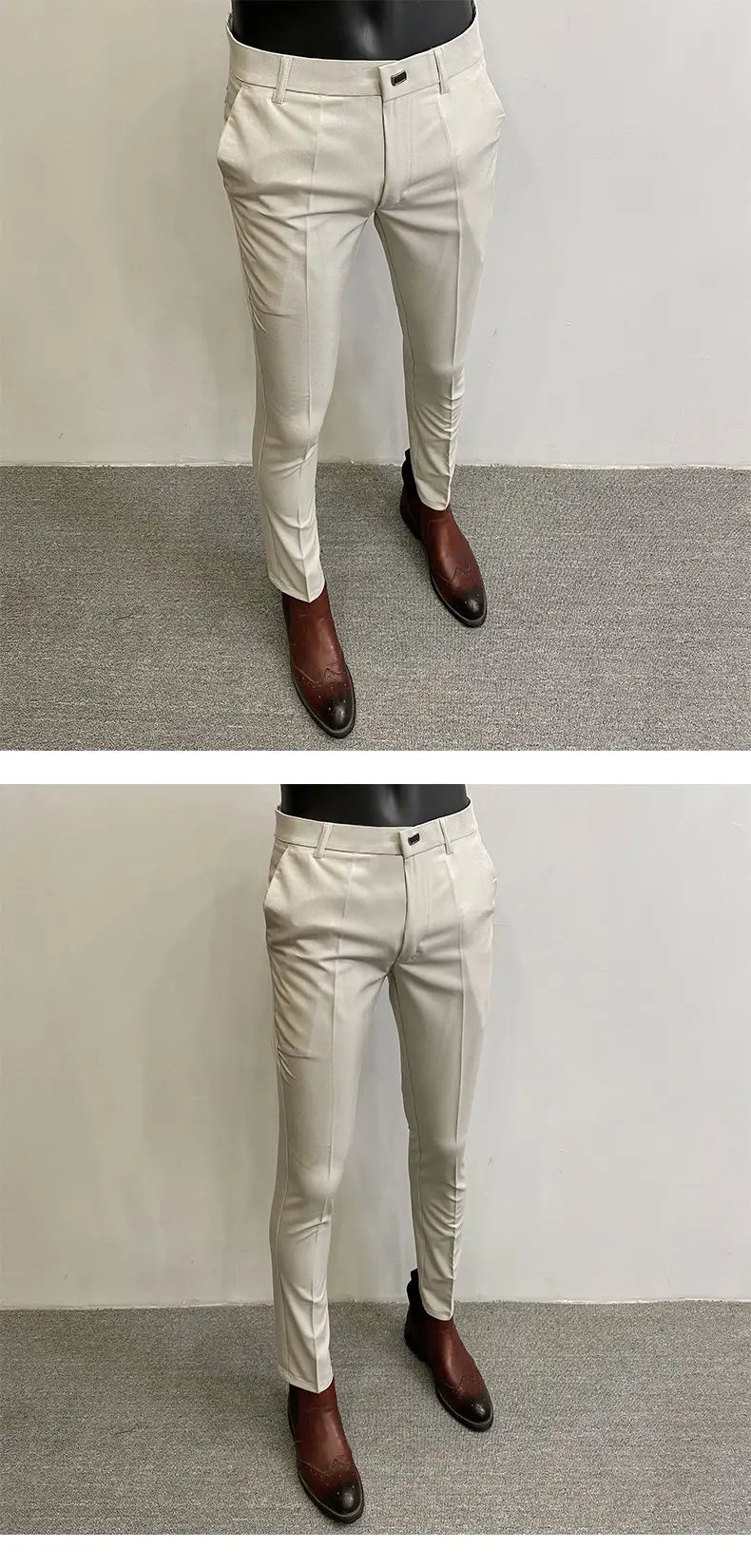 Men Suit Pants Formal Trousers Pantalone Hombre Stretch Slim Solid Color Casual Dress Full Length Pants Fashion New Men Clothing- FREE Laptop Stand is offer if you buy a pant