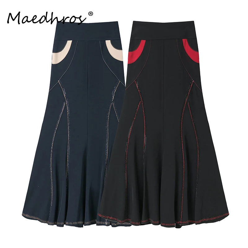 Female Clothes Special Stitching Tailored Women's Bottoms Women Skirt Plus Size Ladies Party Long Skirt New Fashion Luxury Dress