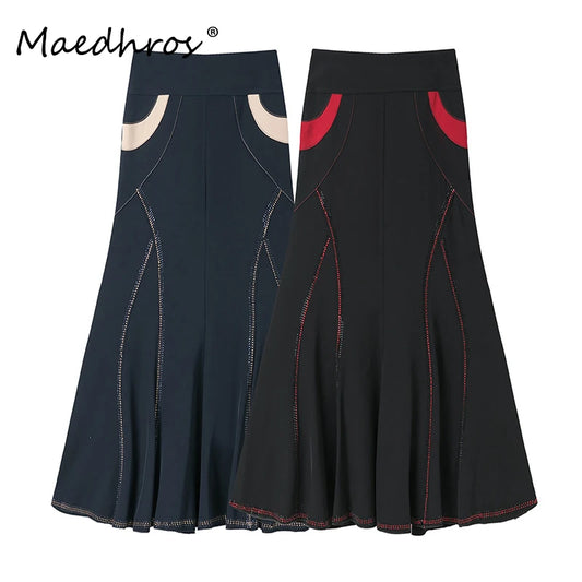 Female Clothes Special Stitching Tailored Women's Bottoms Women Skirt Plus Size Ladies Party Long Skirt New Fashion Luxury Dress