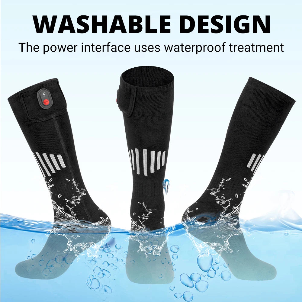 Heated Socks Winter Warmth 5000mAh USB Rechargeable 65℃ Heating Socks Motorcycle Outdoor Heated Boots Snowmobile Skiing Sock