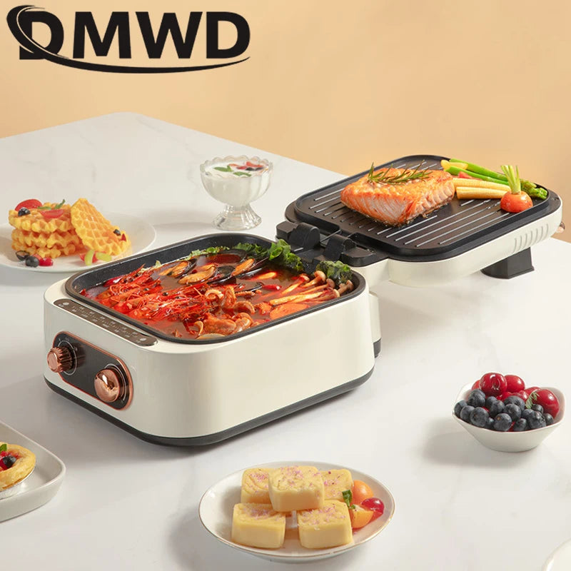 New 2024-2025 110V Multifunction Electric Baking Pan Deepen Cooker Double-side Heating Thick Pancake Machine Hot Pot Barbeque Steak Frying Pan