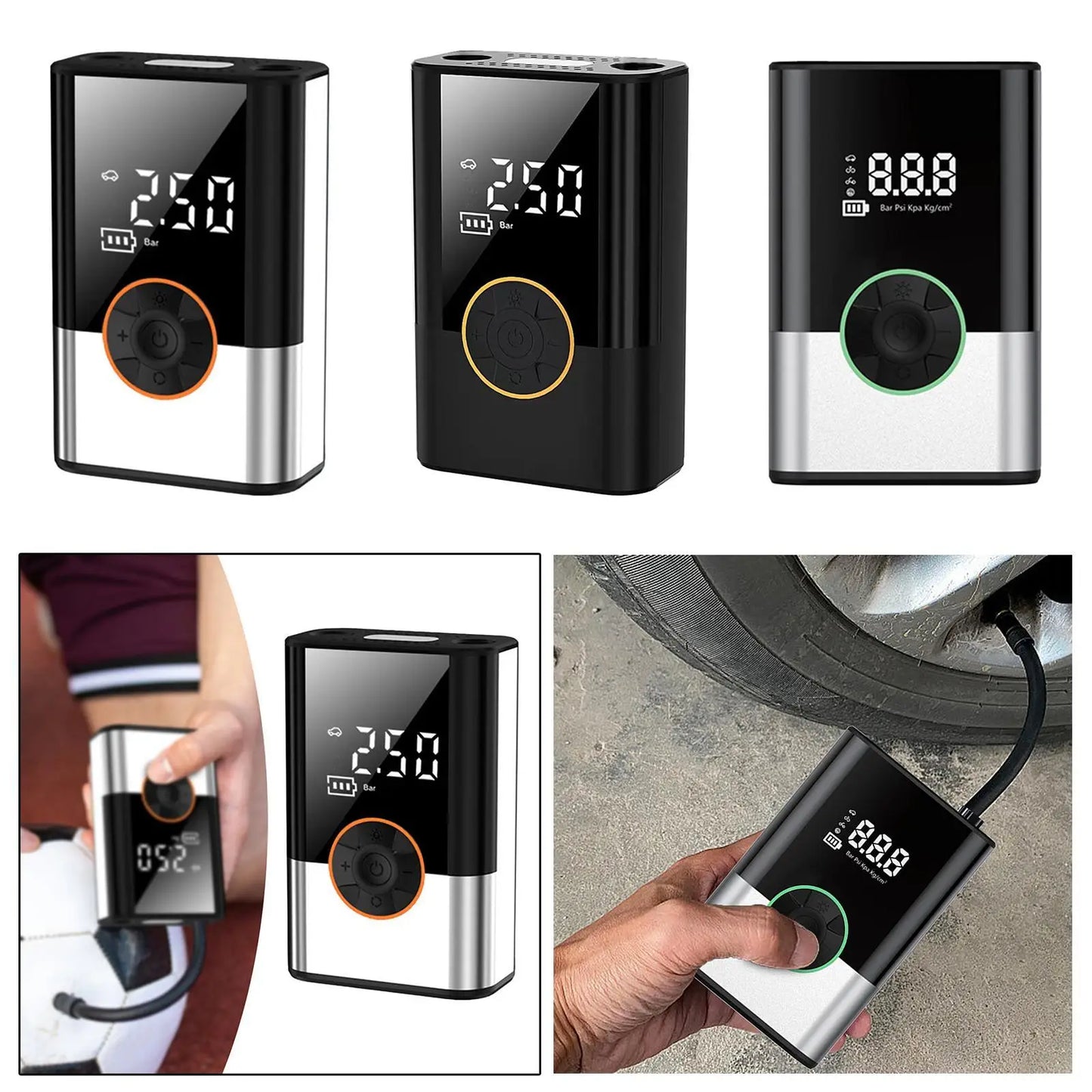 NEW 2024 Compact Tire Pump USB C Rechargeable High Reliability with Digital Tire Pressure