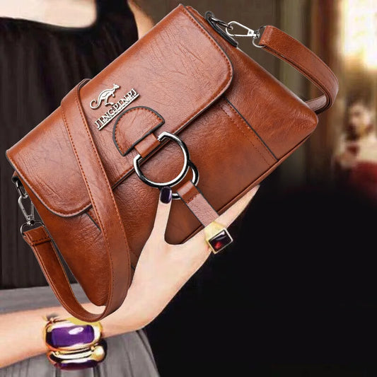 AMAZONY 2024 Women Bag New Shoulder Fashion Simple Flap Crossbody Messenger Bag Purses Handbags Luxury Designer PU Leather Causal Hand Bag
