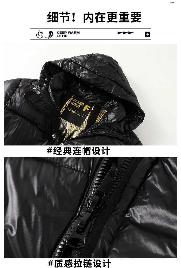 Men Winter Fashion Casual Thicken Windproof Hooded Parkas Jackets Men Winter Warm Loose Detachable Hat Men's Parkas