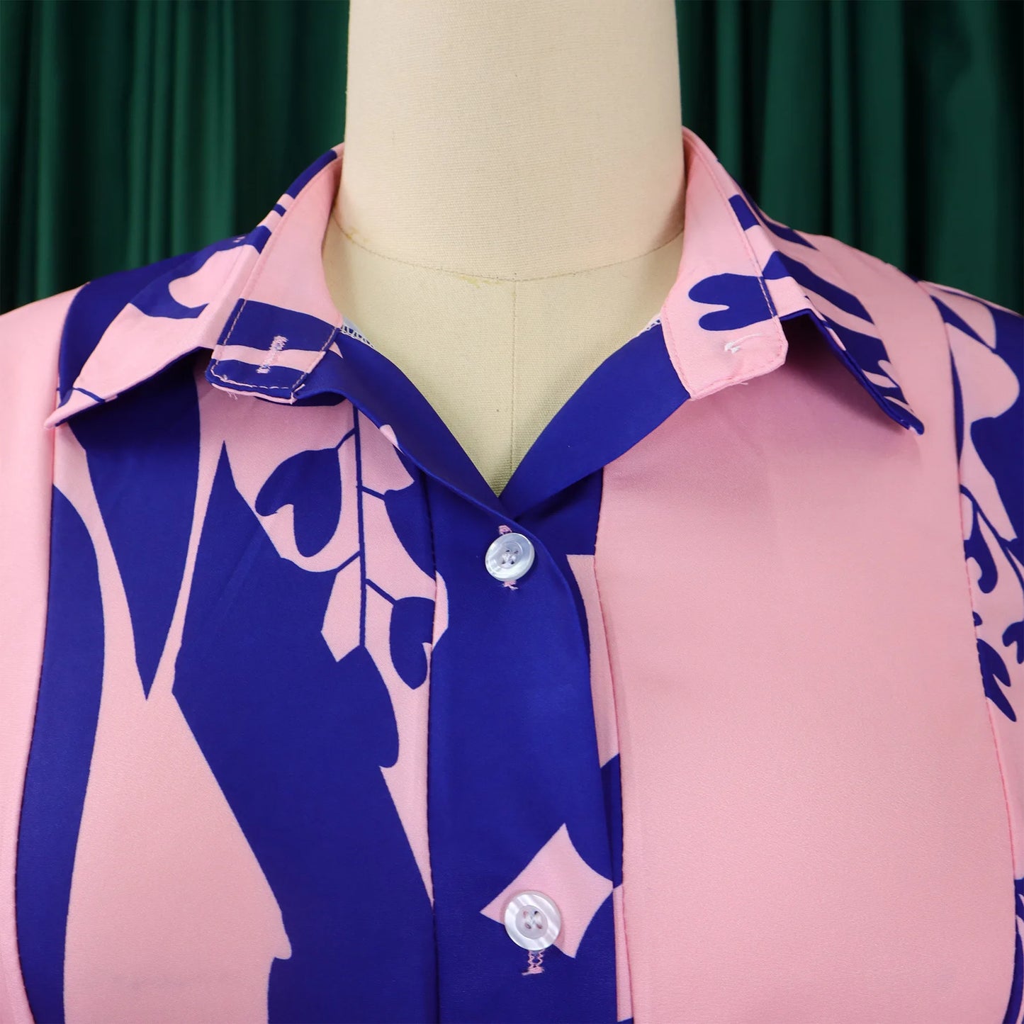 Brand new collection 2024-2025 Europe Plus-size Women's Fashion Fashion New Temperament Printed Irregular Lapel Dress Y2k Dress