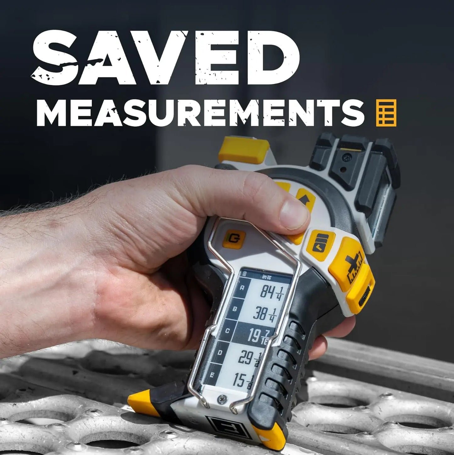 Digital Tape Measure Professional Accurate Measuring Tool, Green Laser E-Paper Measuring List Measurements Shared Over Bluetooth