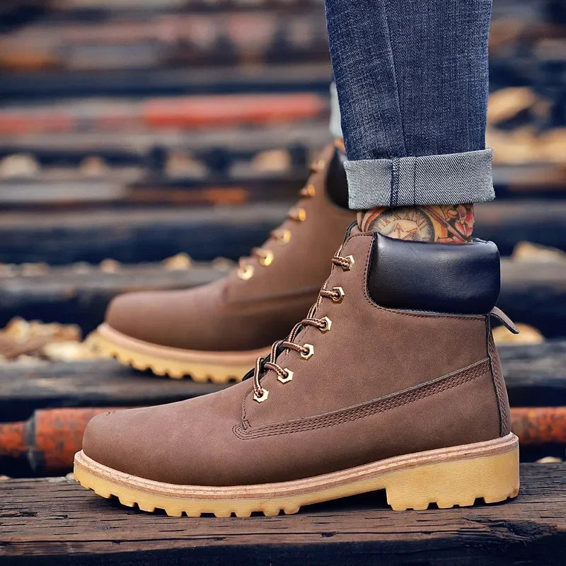 TINTINOS Men Ankle Boots Trendy Boots Snow Boots Outdoor Casual Cheap Timber Boot Lover Autumn Winter Shoes Military Man Tactical Boot