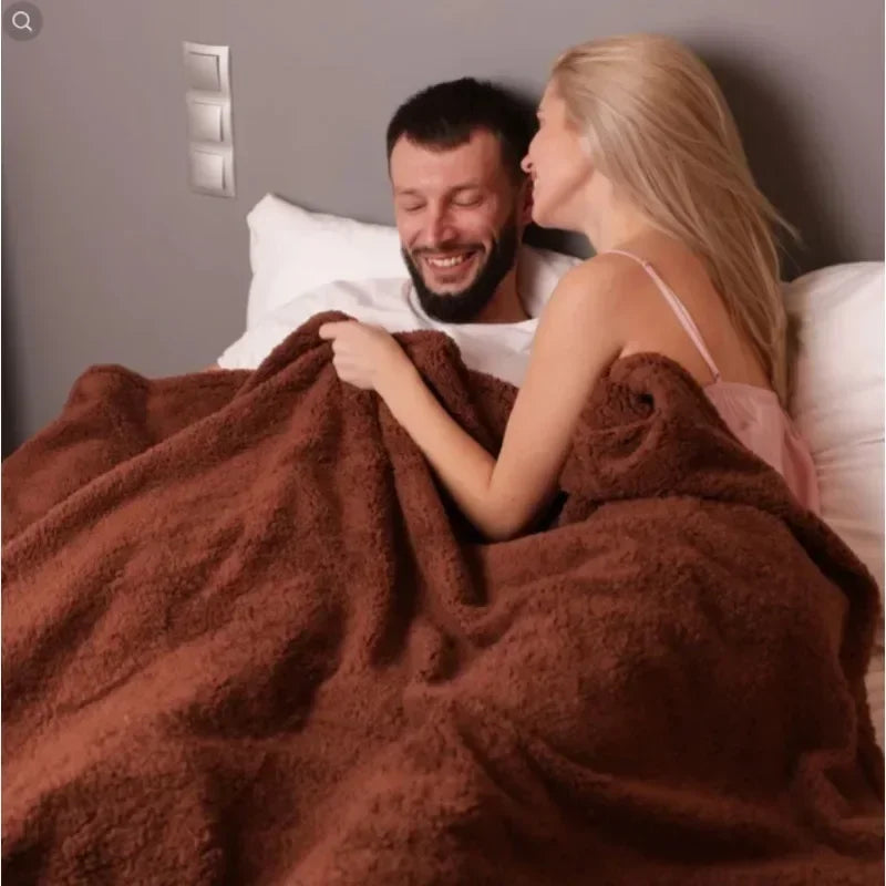 Plus Size Shaggy Blankets for Couple, Winter Thickened Warm Blanket | Waterproof Luxury Rectangle Napping Blanket