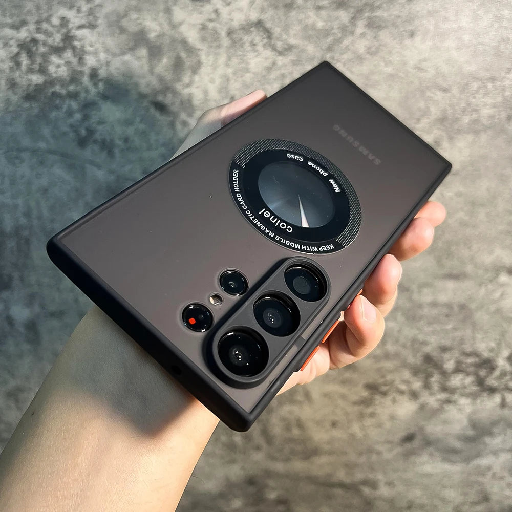 Luxury Shockproof Matte Transparent For Magsafe Case For Samsung Galaxy S23 S22 Ultra Plus S23Ultra Wireless Charging Back Cover