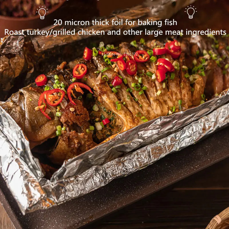 BBQ Aluminum Foil Oven Home Economical Packaging Air Fryer Tin Foil Barbecue Meat Baking Tray Paper Kitchen Baking Grease Paper