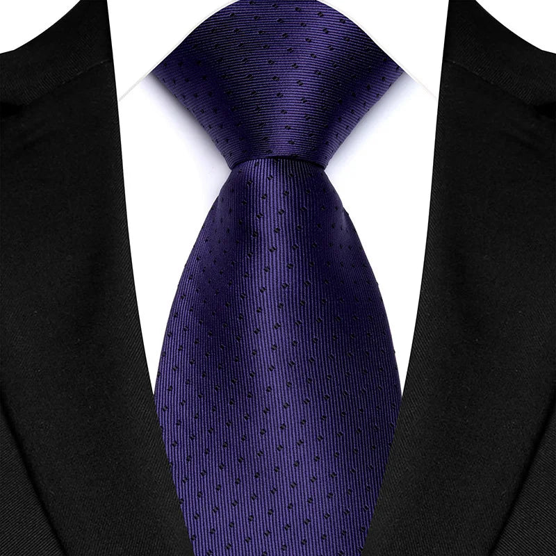 Luxury 8CM Mens Necktie Purple Color Stripes Floral Plaid Ties For Man Groom Jacquard Woven Neck Tie For Business Wedding Party