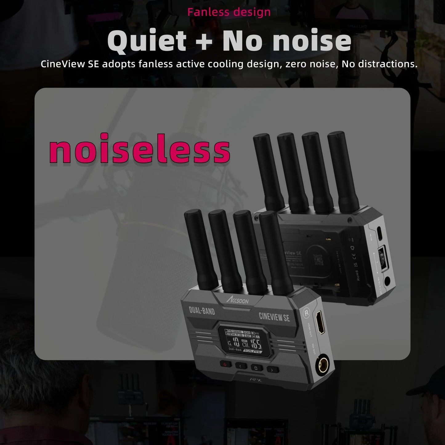 Accsoon CineView SE Wireless Transmitter HDMI+SDI 2.4GHz+5GHz Dual Band 50ms Latency 1080P 1200ft Range Support 4 Device Monitor