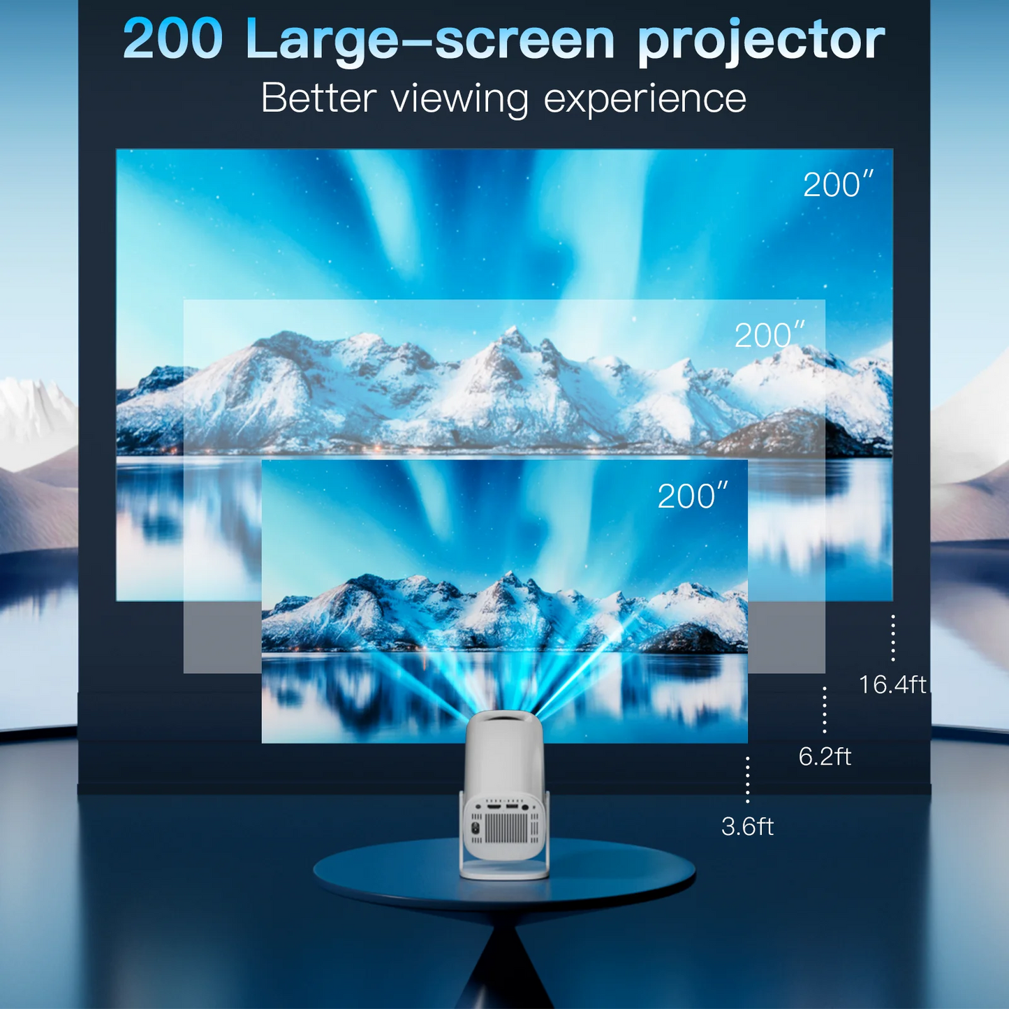 Android 11 Smart Mini Projector with WiFi 6 & Bluetooth - Portable 2.4G/5.8G Pocket Projector for Outdoor Entertainment