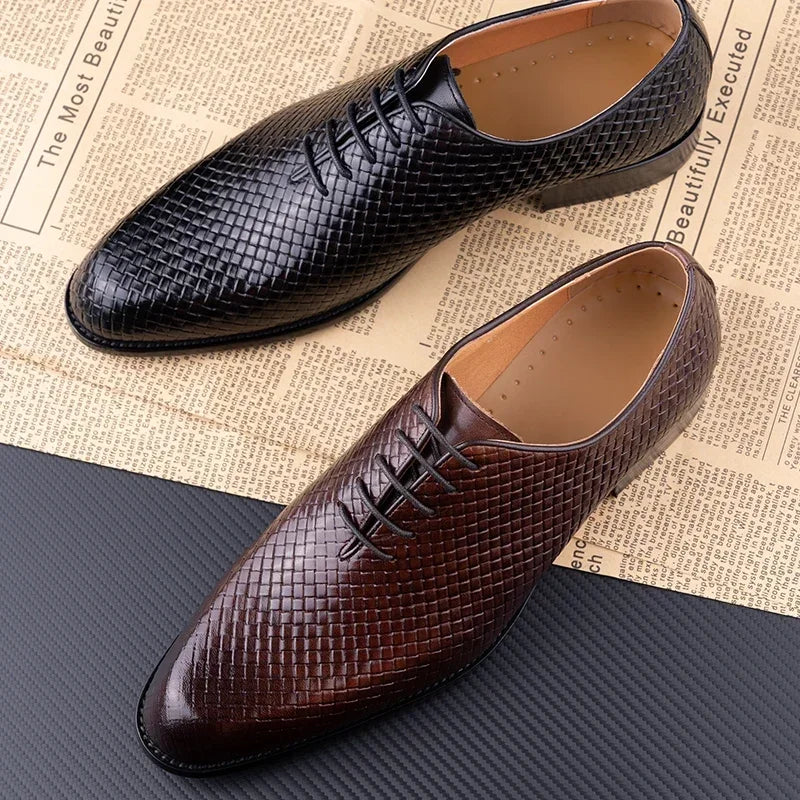 New 2024 Luxury Shoes for Men 2023 Oxford Genuine Leather Shoes New Model Formal Lace Up Dress Wedding Office Business Shoes for Men
