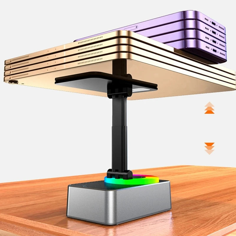 3-In-1 Mobile Phone Holder, Audio Power Bank, Bluetooth Call Speaker, Multi-Function Foldable Rotating Desktop