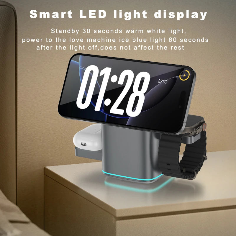 2025 new electric rotating four-in-one wireless charger charger, small and convenient to carry.